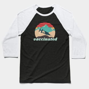 Vaccinated Retro Sunset Baseball T-Shirt